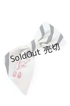 画像: ネバアランド / リボンブローチ  グレー×クロ O-25-10-23-1028-LO-AC-IG-ZT1025F