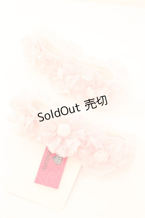 画像1: 【SALE】ALGONQUINS / レースガーターリング  ピンク O-25-10-23-1031-AL-AC-IG-ZT012-F001 (1)