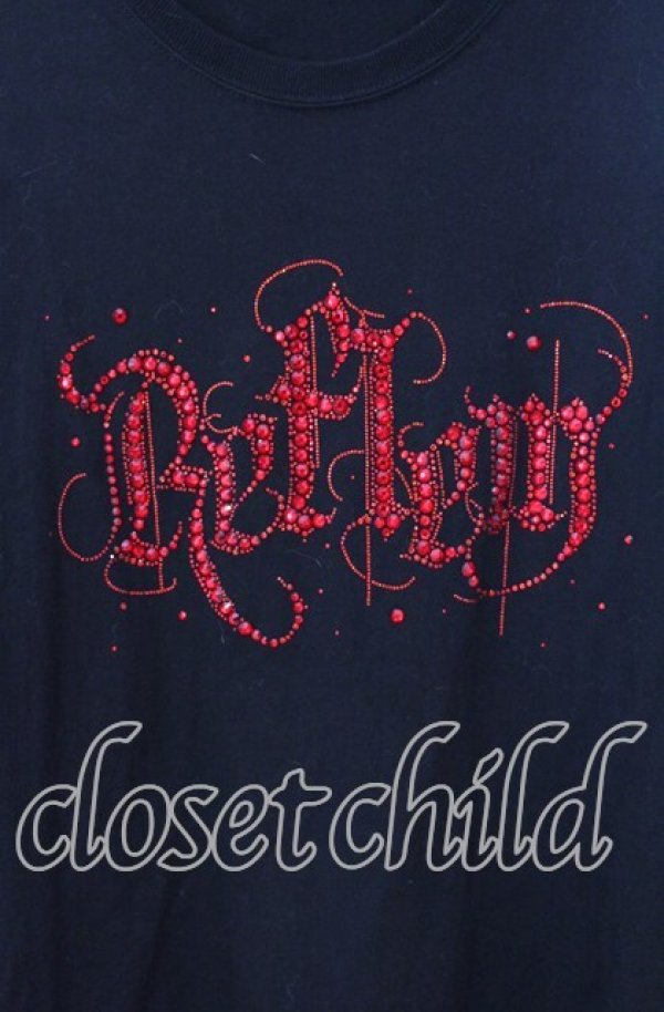 画像2: REFLEM / ラインストーンロゴ半袖Tシャツ XXL ブラック O-25-10-23-060-PU-TO-OW-OS (2)