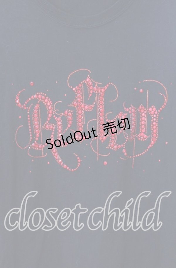 画像2: 【SALE】REFLEM / ラインストーンロゴ半袖Tシャツ XXL ブラック O-25-10-23-060-PU-TO-OW-ZT408 (2)