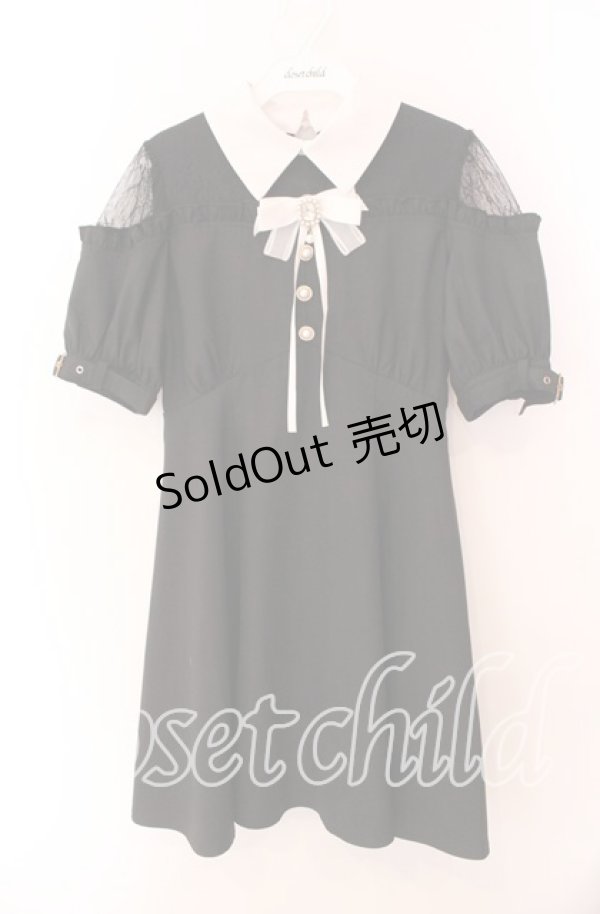 画像1: Rojita / レース切替ビジュブローチワンピース  クロ×シロ O-25-10-23-078-LO-OP-IG-OS (1)