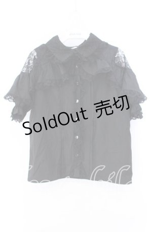 画像: NOEMIE / ケープフリルオープンショルダーブラウス  クロ O-25-10-23-084-LO-BL-IG-OS