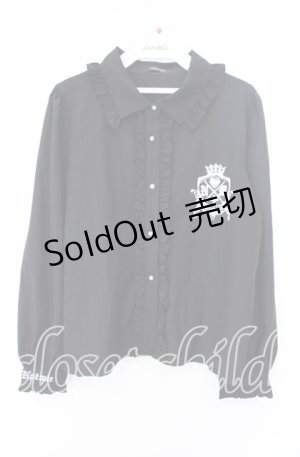 画像: NOEMIE / ストライプネクタイ付きゴシックブラウス  クロ O-25-10-23-085-LO-BL-IG-OS