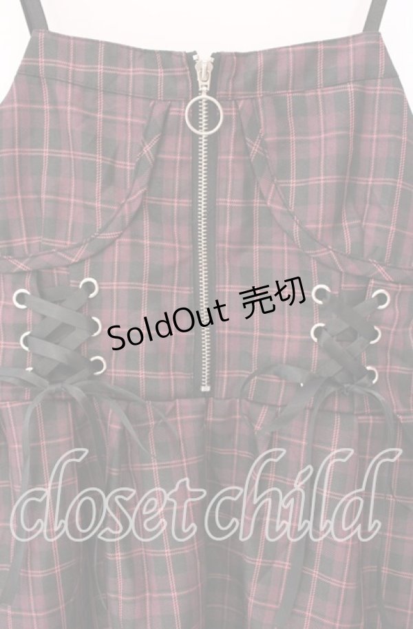 画像2: 【SALE】NOEMIE / レースアップコルセット風キャミワンピース  ダークピンク O-25-10-23-086-LO-OP-IG-ZT111 (2)