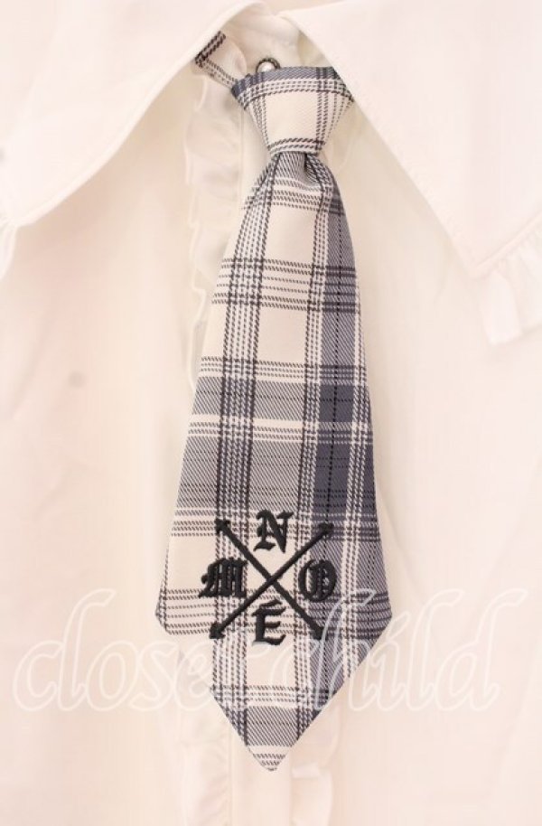 画像2: NOEMIE / チェックネクタイ付きセーラーカラーブラウス  シロ O-25-10-23-087-LO-BL-IG-OS (2)