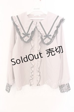 画像: NOEMIE / フリルリボンセーラーブラウス  ピンク×クロ O-25-10-23-089-LO-BL-IG-OS