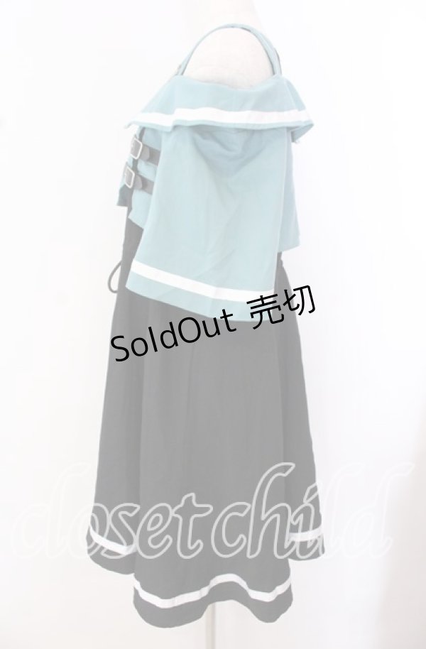 画像3: IRO+IRO / クール&ガーリーに*ギミッックジップオフショルワンピース  クロ×グリーン O-25-10-23-092-LO-OP-IG-OS (3)