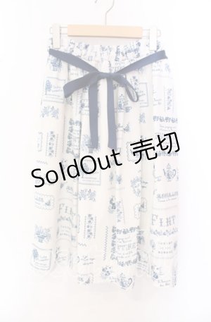 画像: Fi.n.t / クロスステッチコラージュ柄ギャザースカート F アイボリー O-25-10-23-012-CA-SK-OW-OS