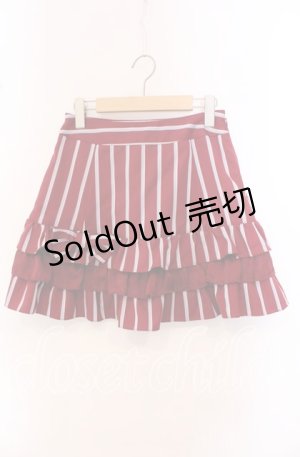 画像: Emily Temple cute / ストライプティアードスカート  アカ O-25-10-23-013-ET-SK-IG-ZT456