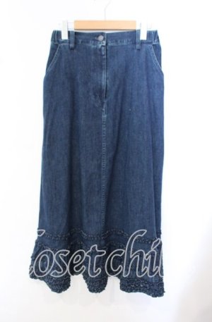 画像: PINK HOUSE / フリル使いストレッチデニムスカート M インディゴ O-25-10-23-024-LO-SK-OW-ZT1026G