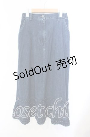 画像: 【SALE】PINK HOUSE / フリル使いストレッチデニムスカート M インディゴ O-25-10-23-024-LO-SK-OW-ZT43