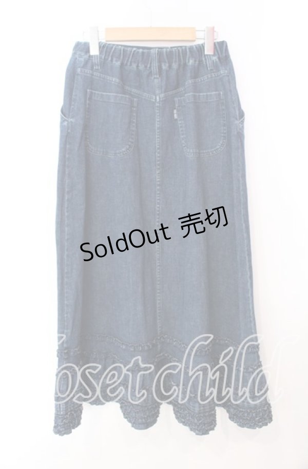 画像3: 【SALE】PINK HOUSE / フリル使いストレッチデニムスカート M インディゴ O-25-10-23-024-LO-SK-OW-ZT43 (3)