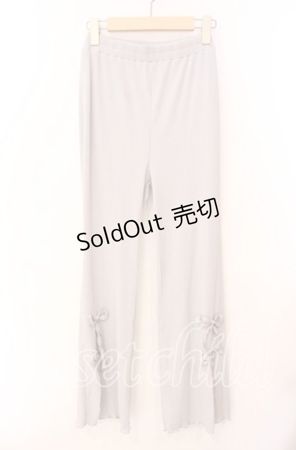 画像1: Candy Stripper / TINY RIBBON FLARE PANTS　パンツ F ライトグレー O-25-10-23-025-PU-PA-OW-ZT407 (1)