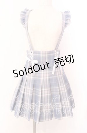 画像: Secret Honey / レースアッププリーツ吊りスカート  サックス×ピンク O-25-10-23-028-CA-SK-IG-OS