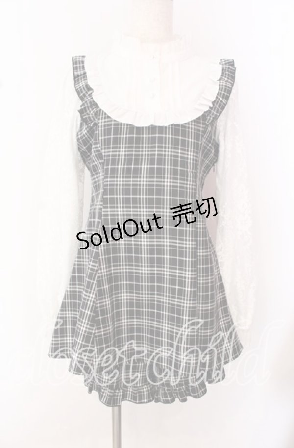 画像1: NOEMIE / ヨークフリルバックレースアップセットアップ  クロ×シロ O-25-10-23-030-LO-OP-IG-OS (1)