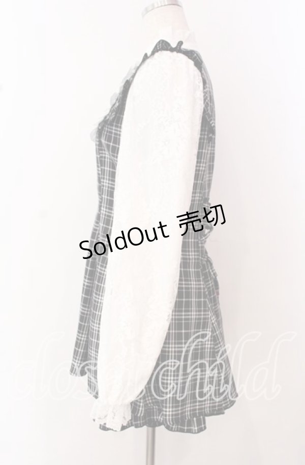 画像3: NOEMIE / ヨークフリルバックレースアップセットアップ  クロ×シロ O-25-10-23-030-LO-OP-IG-OS (3)