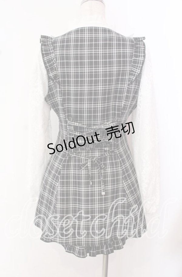 画像4: NOEMIE / ヨークフリルバックレースアップセットアップ  クロ×シロ O-25-10-23-030-LO-OP-IG-OS (4)