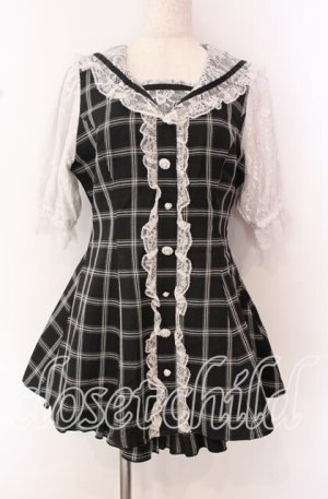 画像: NOEMIE / キラキラビジューセーラーセットアップ  クロ×シロ O-25-10-23-031-LO-OP-IG-OS