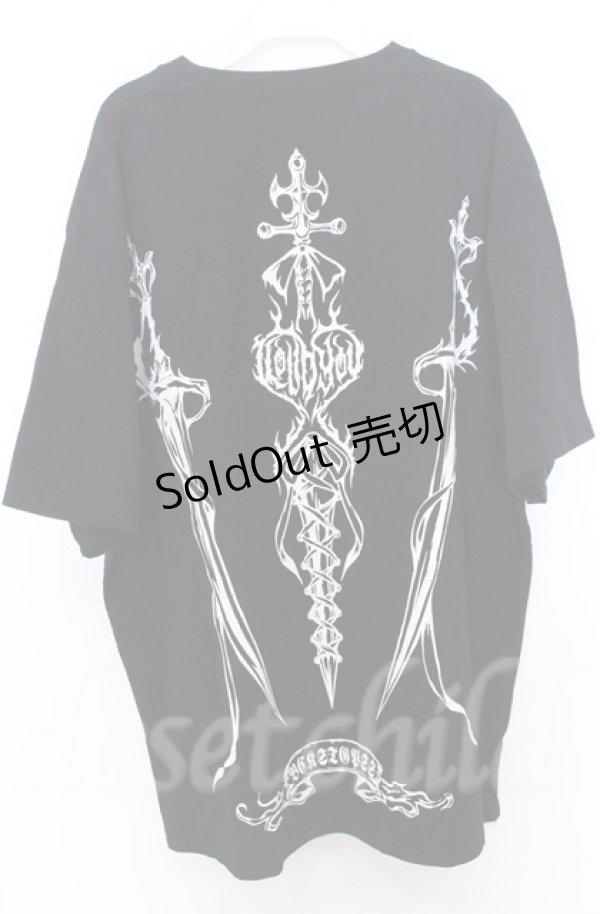 画像4: BACKSTAGE PASS / TRIPLE DAGGER(トリプルダガー）ビッグシルエット クルーネックTシャツ F ブラック O-25-10-24-034-PU-TS-YM-OS (4)
