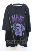 画像1: Amilige / DEVIL BEARプリントロングZIP Tシャツ  ブラック O-25-10-24-035-PU-TS-YM-OS (1)