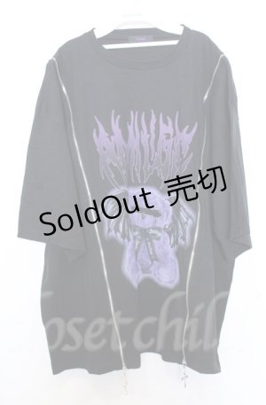 画像: Amilige / DEVIL BEARプリントロングZIP Tシャツ  ブラック O-25-10-24-035-PU-TS-YM-OS