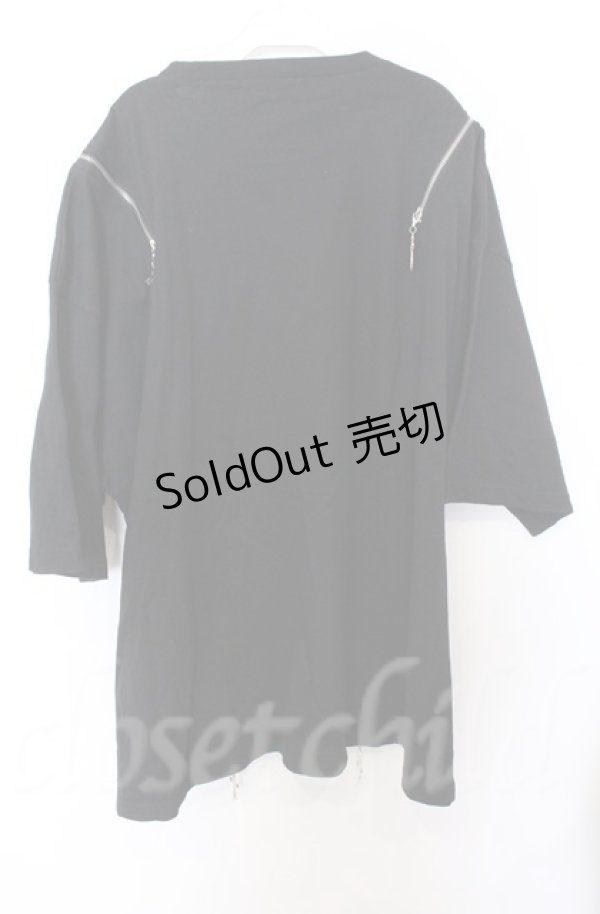 画像4: Amilige / DEVIL BEARプリントロングZIP Tシャツ  ブラック O-25-10-24-035-PU-TS-YM-OS (4)