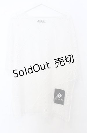 画像: REFLEM / ビッグツギハギメッシュトップス F ホワイト O-25-10-24-039-PU-TO-YM-ZT265