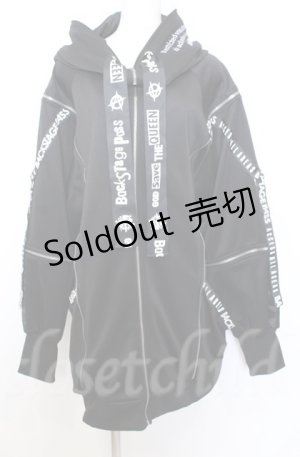 画像: BACKSTAGE PASS / PARACHUTE-PARKAビッグシルエットジップアップパーカー F ブラック O-25-10-24-043-PU-TO-YM-OS