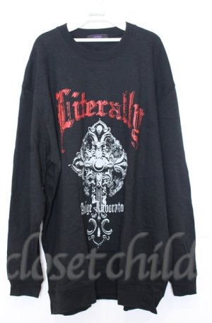 画像: Amilige / クロスプリントBIGプルオーバー L ブラック O-25-10-24-046-PU-TO-YM-OS