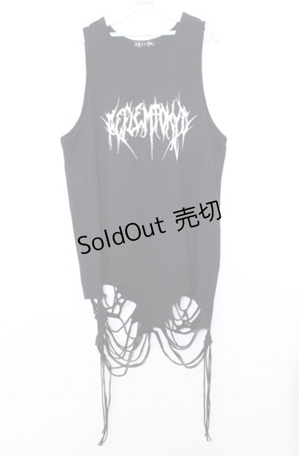 画像1: REFLEM / クラッシュ加工ロングノースリーブトップス　タンクトップ F ブラック O-25-10-24-051-PU-TO-YM-ZS (1)