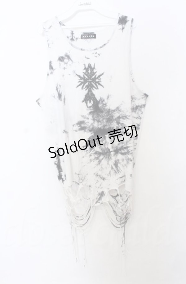 画像1: REFLEM / ダメージデザインタンクトップ F ホワイト O-25-10-24-052-PU-TO-YM-ZS (1)