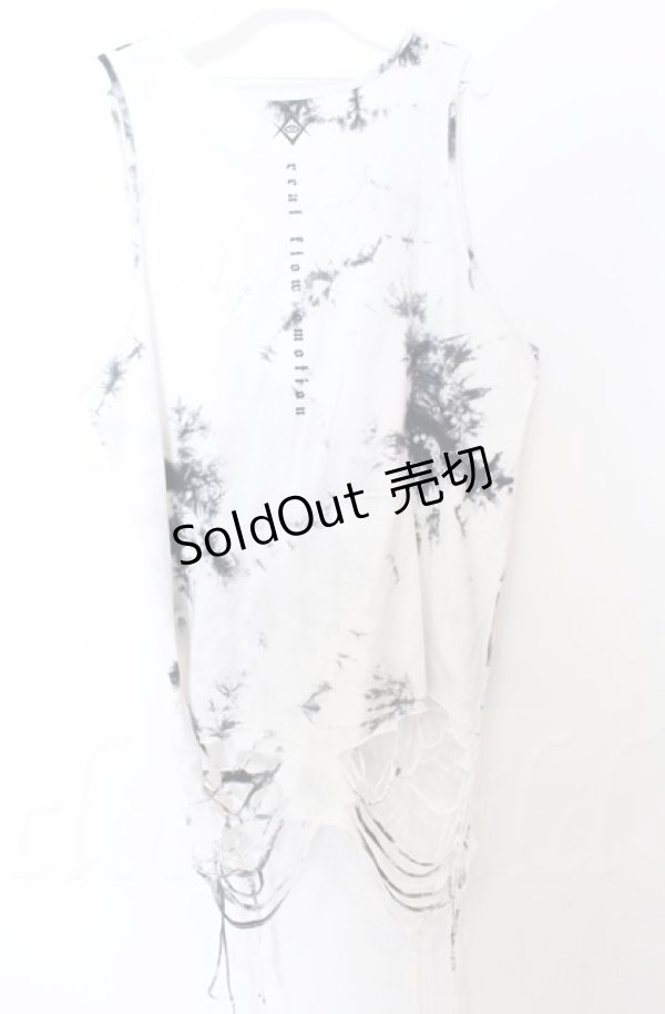 画像4: REFLEM / ダメージデザインタンクトップ F ホワイト O-25-10-24-052-PU-TO-YM-ZS (4)