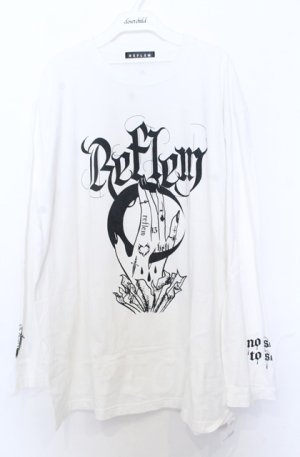 画像: REFLEM / ハンドプリントカットソー F ホワイト O-25-10-24-055-PU-TO-YM-OS
