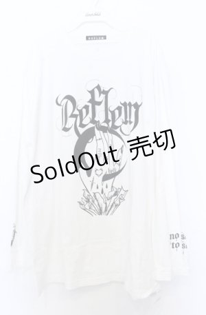 画像: REFLEM / ハンドプリントカットソー F ホワイト O-25-10-24-055-PU-TO-YM-ZS