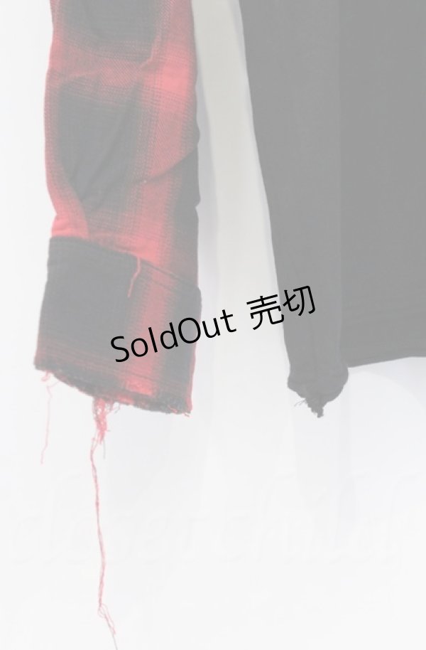 画像3: REFLEM / フェイクレイヤードチェックロンT F ブラックｘレッド O-25-10-24-056-PU-TO-YM-ZS (3)