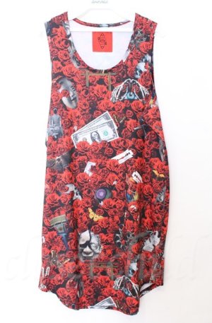 画像: ALTER VENOMV / CHAOS ROSE タンクトップ F レッド O-25-10-24-057-LO-TO-YM-OS