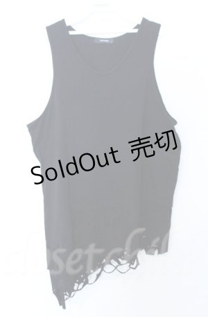 画像: NOVESSEL / オパールダメージアシンメトリータンクトップ  ブラック O-25-10-24-059-LO-TO-YM-OS