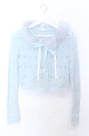 画像: MILK / ファー襟付きニットカーディガン  アオ O-25-10-24-010-ML-TO-YM-ZT130