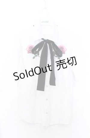 画像: MILKBOY / ローズリボンシャツ  ホワイト O-25-10-24-014-MB-BL-YM-OS