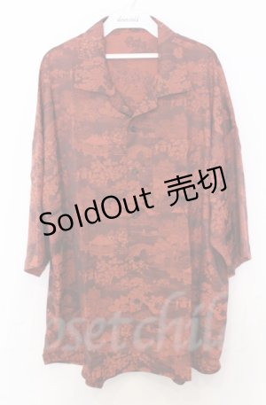 画像: AXES-X / 江戸風ジャガード半袖シャツ L オレンジ O-25-10-24-017-LO-BL-YM-OS