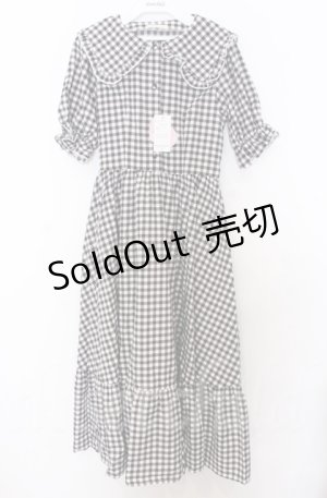 画像: 【SALE】m petit by misako / TT*Mギンガムチェック半袖ワンピース S クロ O-25-10-24-021-LO-OP-YM-ZT36