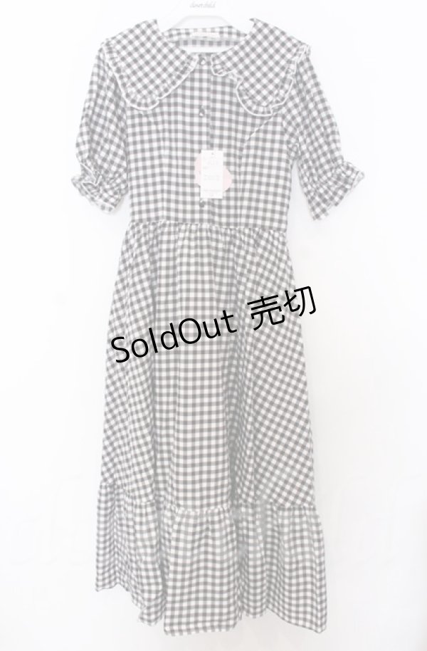 画像1: 【SALE】m petit by misako / TT*Mギンガムチェック半袖ワンピース S クロ O-25-10-24-021-LO-OP-YM-ZT36 (1)