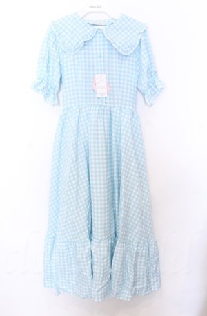 画像: m petit by misako / TT*Mギンガムチェック半袖ワンピース S サックス O-25-10-24-022-LO-OP-YM-ZT24