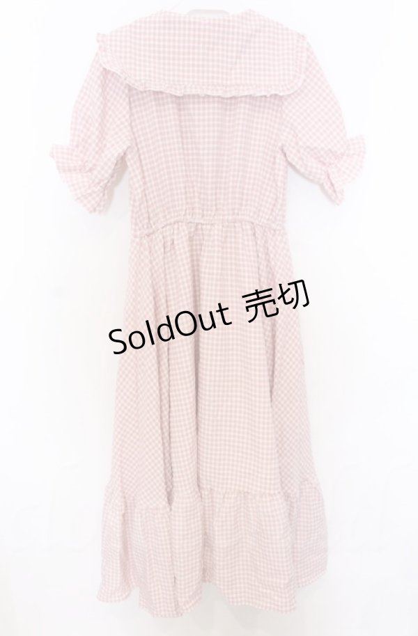 画像2: 【SALE】m petit by misako / ギンガムチェックワンピース S ピンク O-25-10-24-024-LO-OP-YM-ZT9 (2)