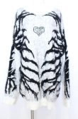 画像1: BACKSTAGE PASS / X-ray-KNIT（Xレイニット）フェザーモールニットソー F ブラックｘホワイト O-25-10-24-026-PU-TO-YM-OS (1)