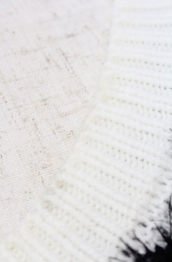 画像3: BACKSTAGE PASS / X-ray-KNIT（Xレイニット）フェザーモールニットソー F ブラックｘホワイト O-25-10-24-026-PU-TO-YM-OS (3)
