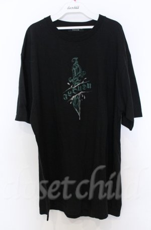 画像: BACKSTAGE PASS / THREE SORDプリントビッグシルエットシャツ  ブラック O-25-10-24-028-PU-TS-YM-OS