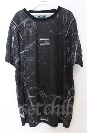 画像: BACKSTAGE PASS / X-RAY(X-レイ) ラインストーンビッグシルエットシャツ F ブラック O-25-10-24-030-PU-TS-YM-OS