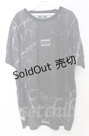 画像: BACKSTAGE PASS / X-RAY(X-レイ) ラインストーンビッグシルエットシャツ F ブラック O-25-10-24-030-PU-TS-YM-ZS