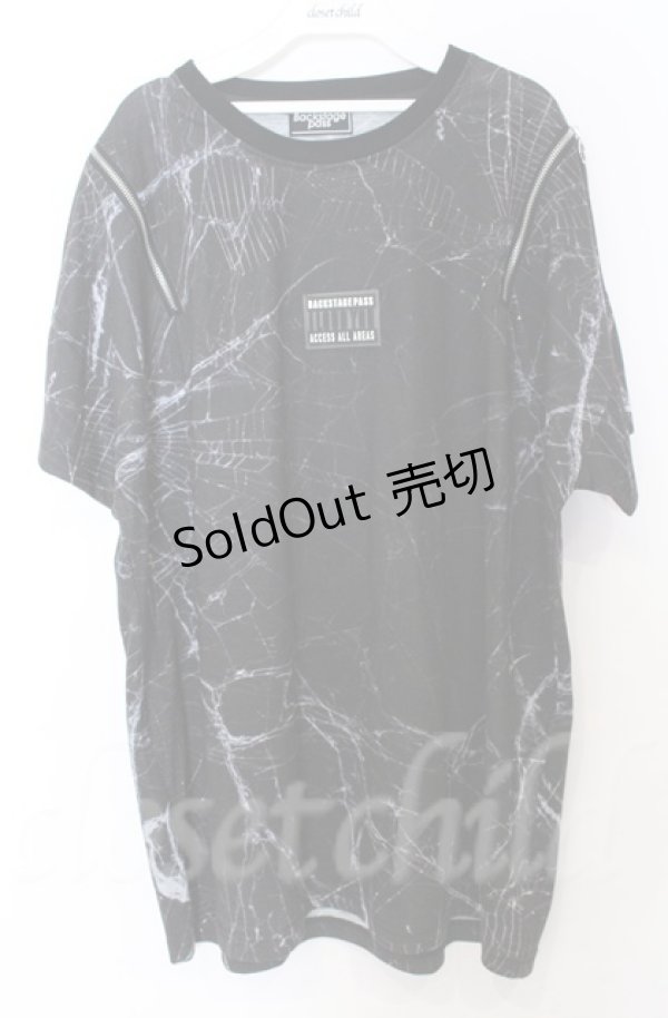 画像1: BACKSTAGE PASS / X-RAY(X-レイ) ラインストーンビッグシルエットシャツ F ブラック O-25-10-24-030-PU-TS-YM-ZS (1)